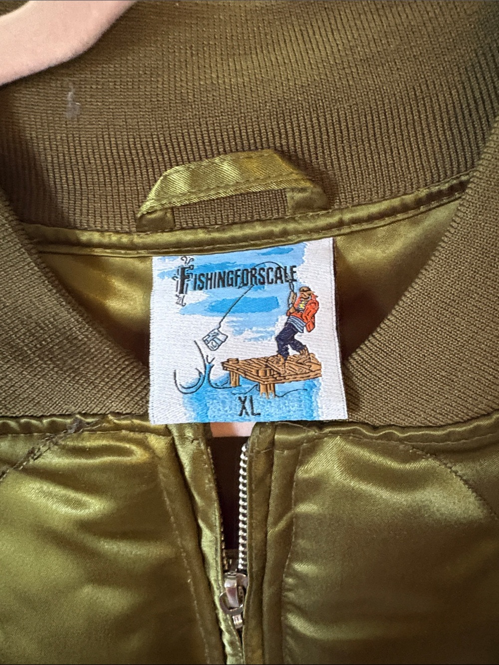 Olive Green Quilted Bomber Jacket - Picture 5 of 6